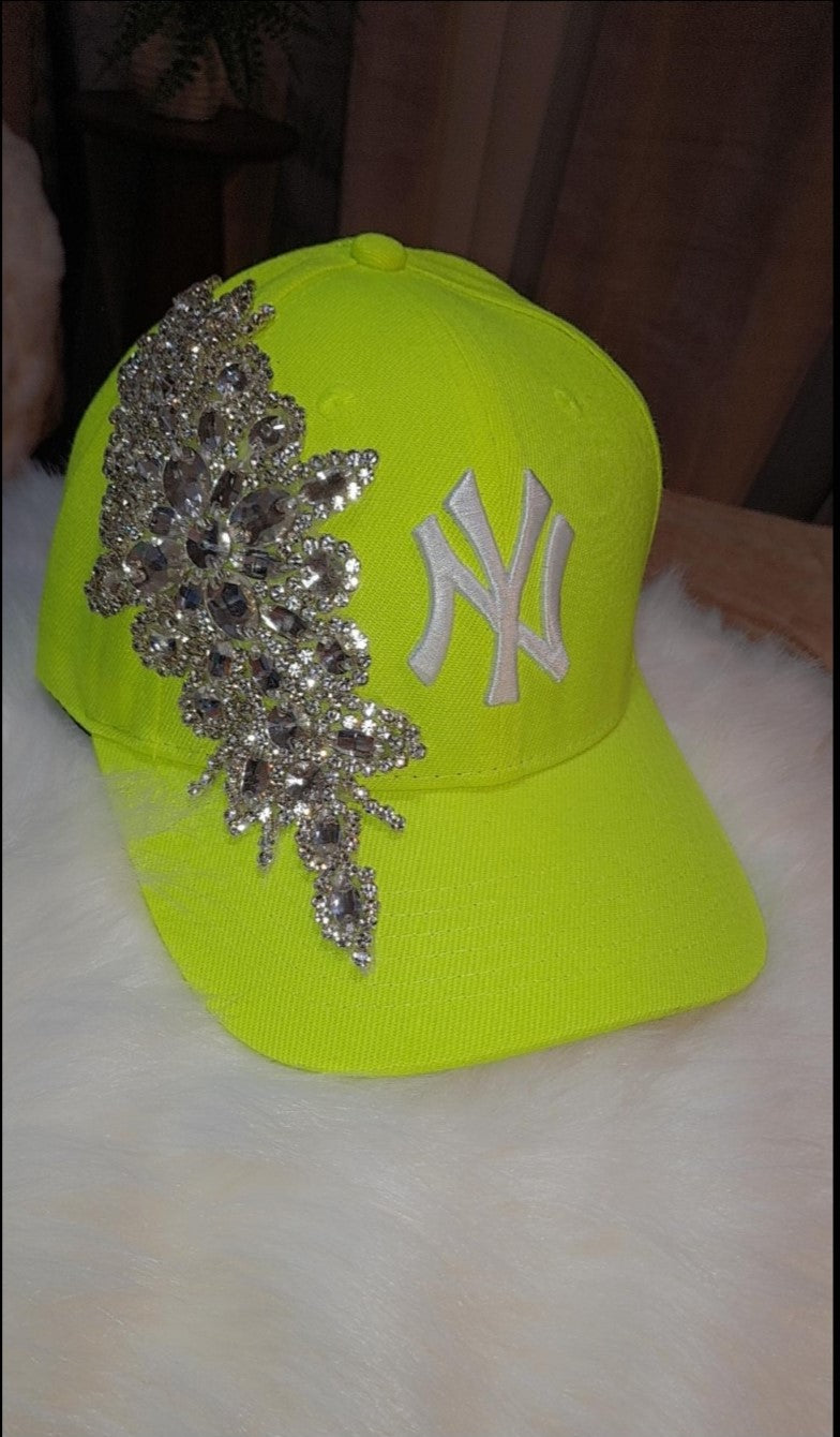 Side Bling Crystal NY Baseball Cap