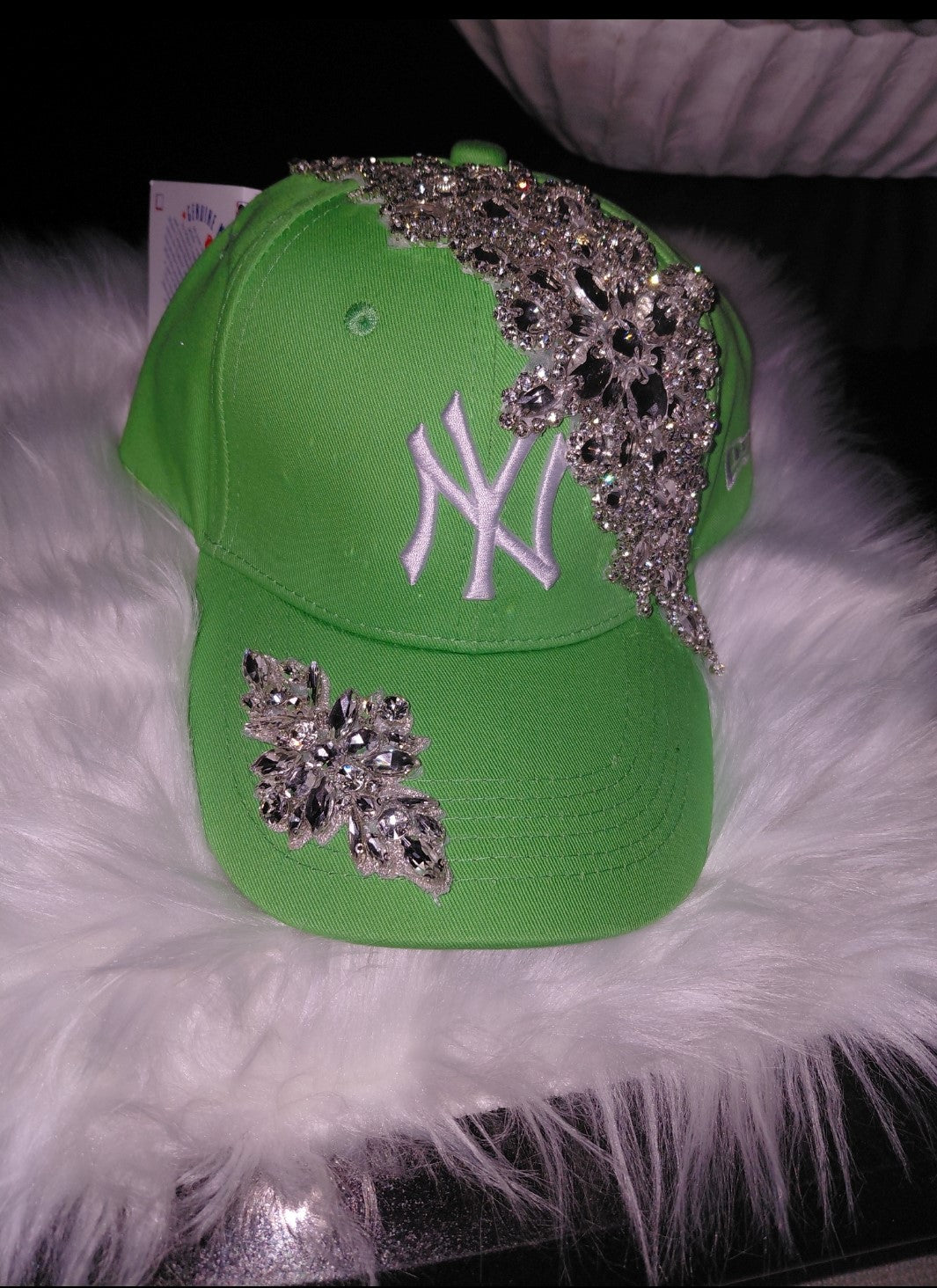 Double Bling Crystal NY Baseball Cap