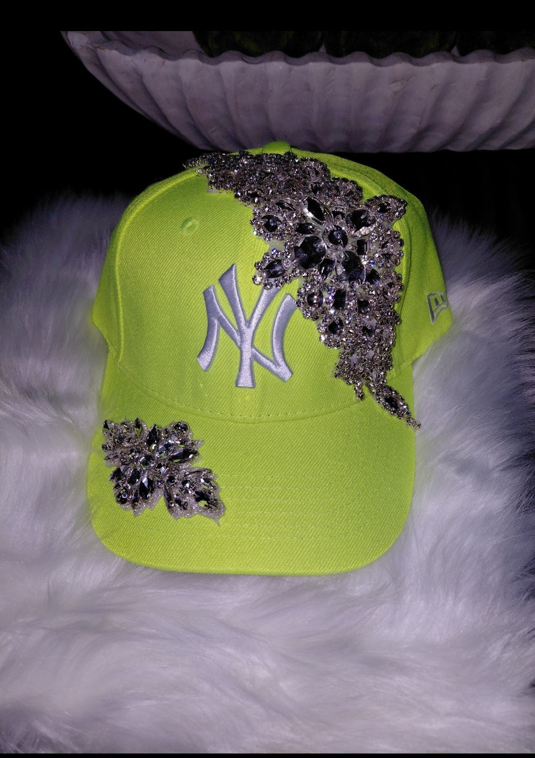 Double Bling Crystal NY Baseball Cap