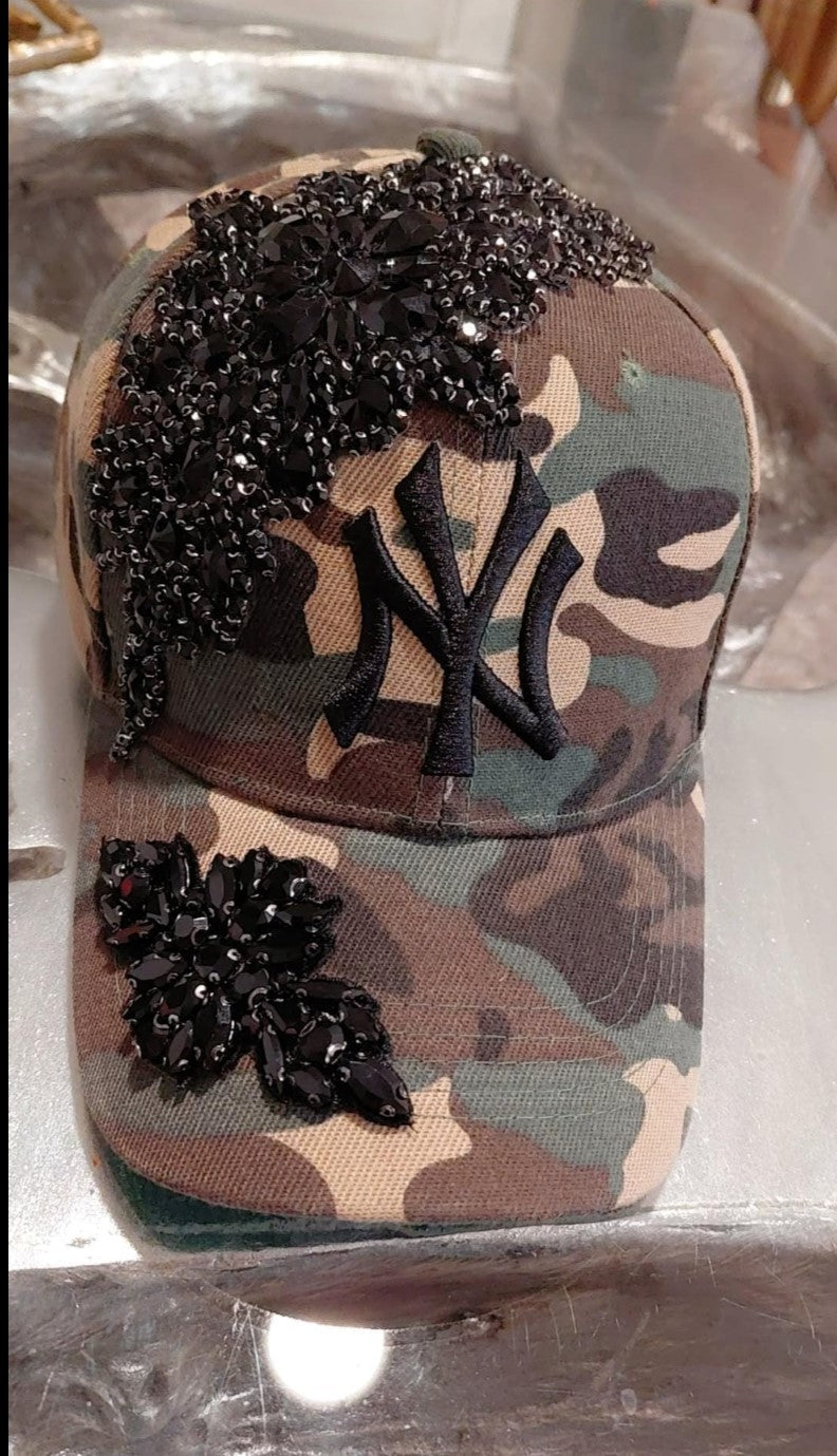 Double Bling Crystal NY Baseball Cap