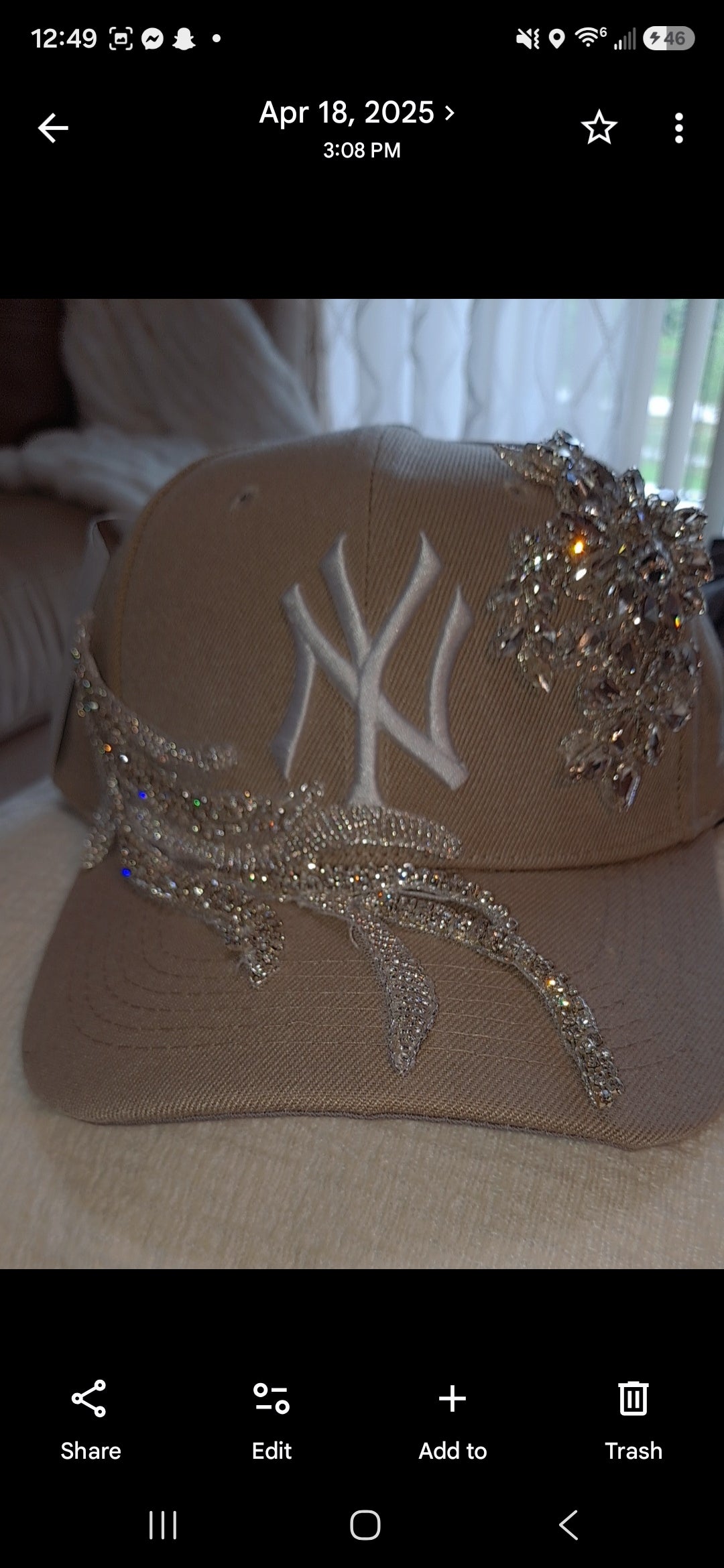 Custom bling NY hats