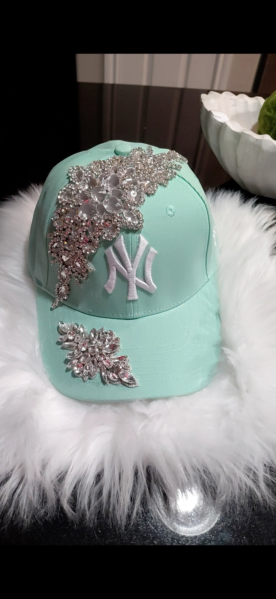 Double Bling Crystal NY Baseball Cap