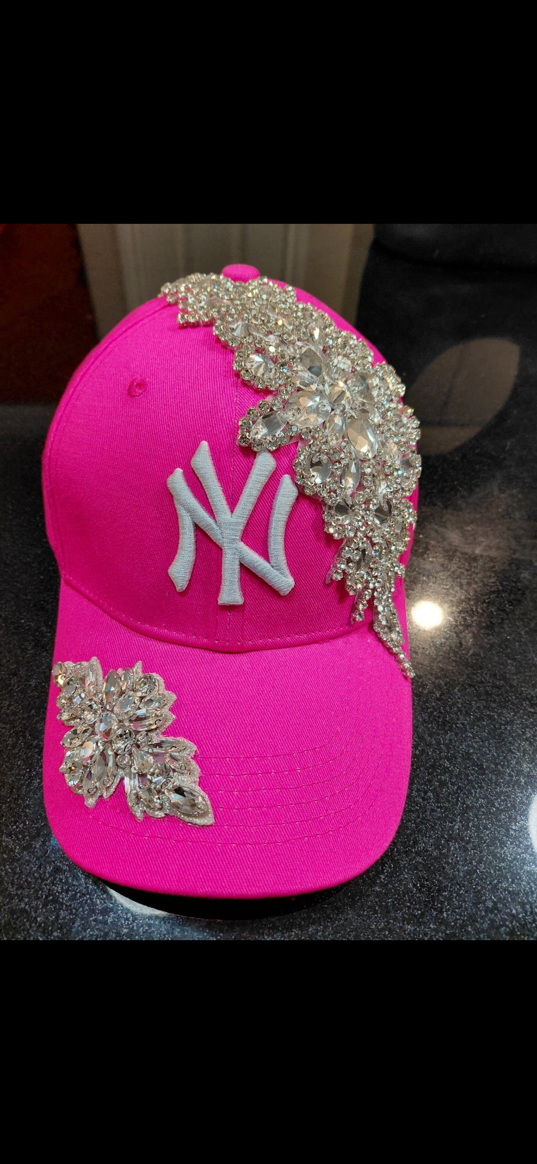 Double Bling Crystal NY Baseball Cap
