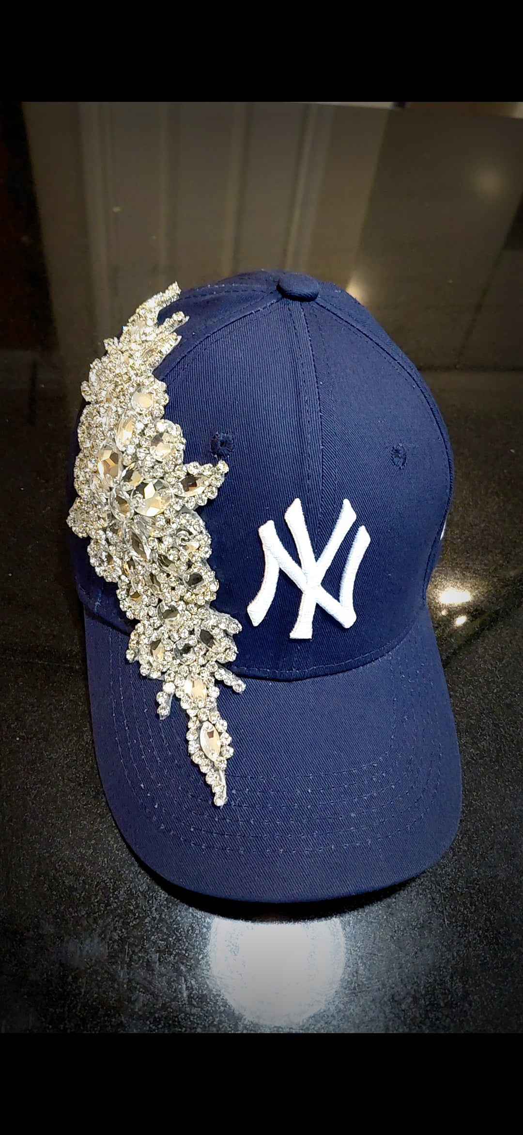 Side Bling Crystal NY Baseball Cap
