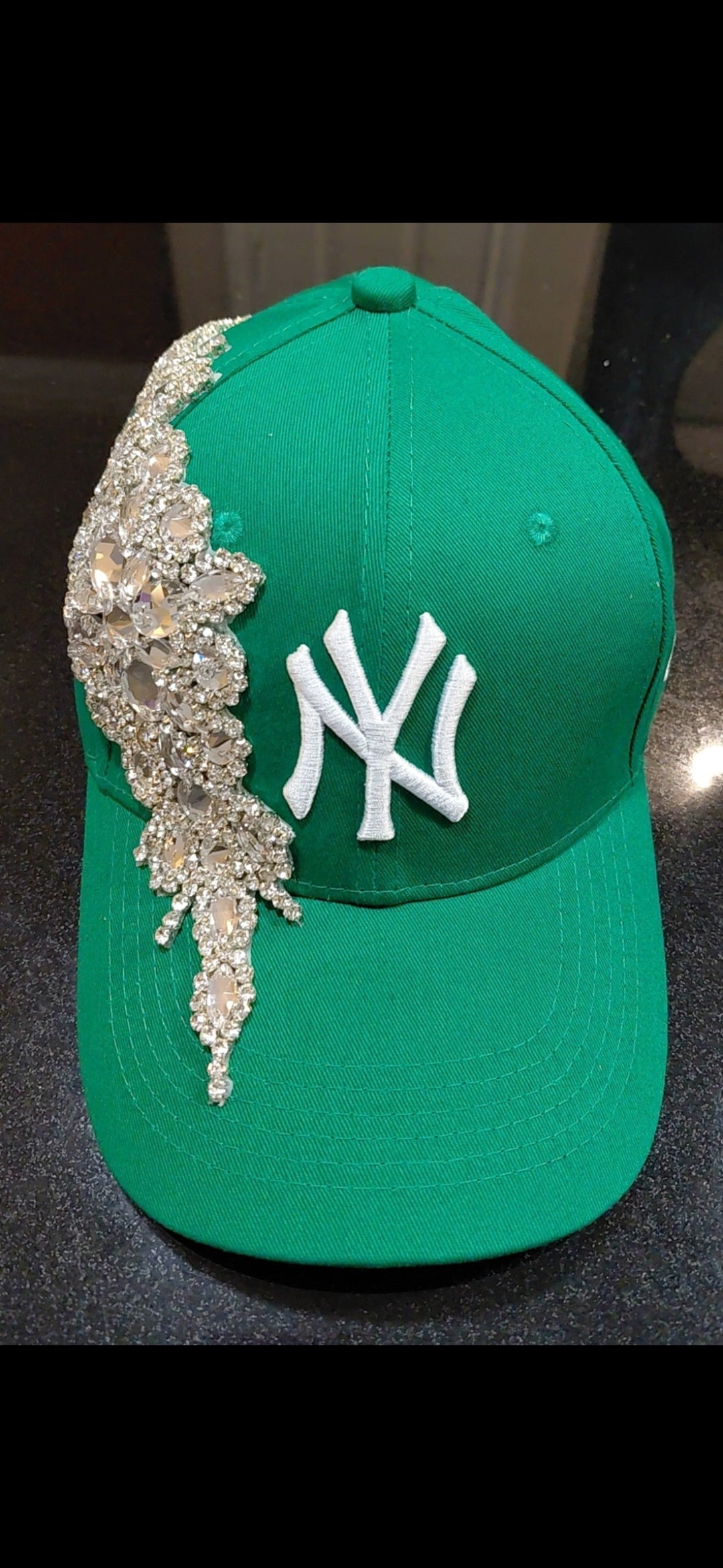 Side Bling Crystal NY Baseball Cap