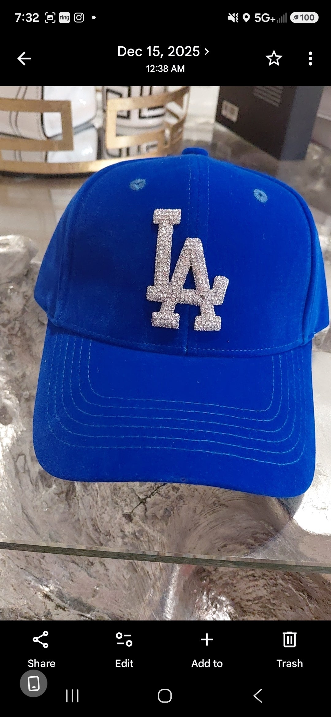 Velvet LA Bling Baseball Hat