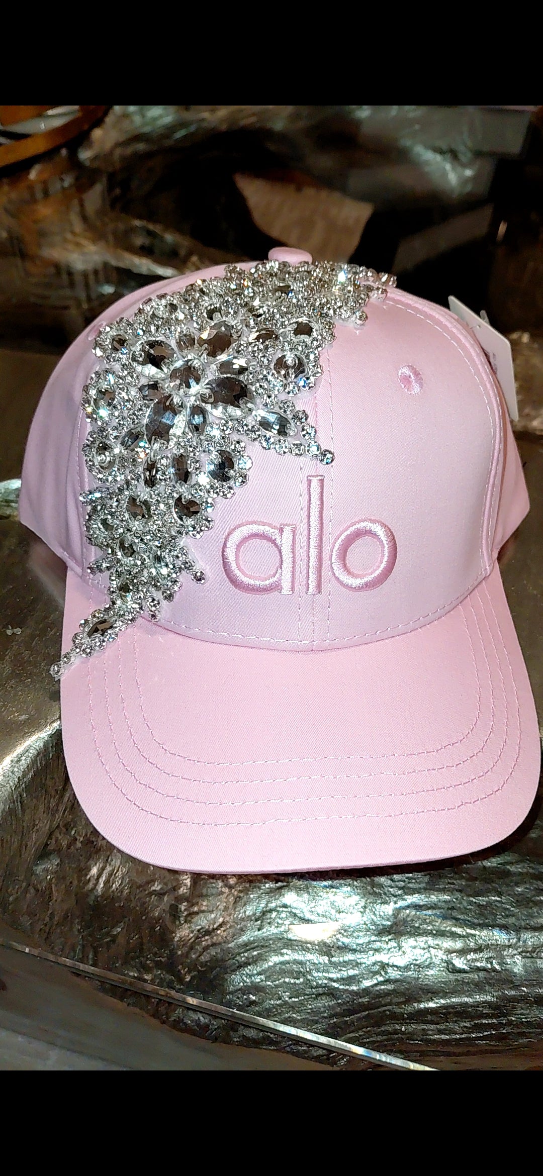 Alo Baseball Hat hat with Top Bling Patch