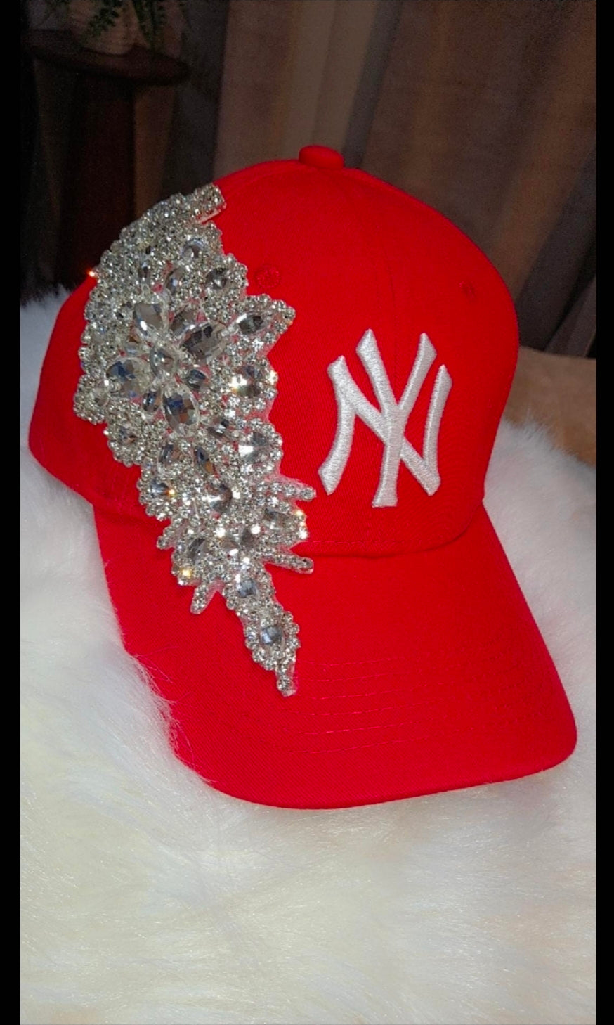 Side Bling Crystal NY Baseball Cap