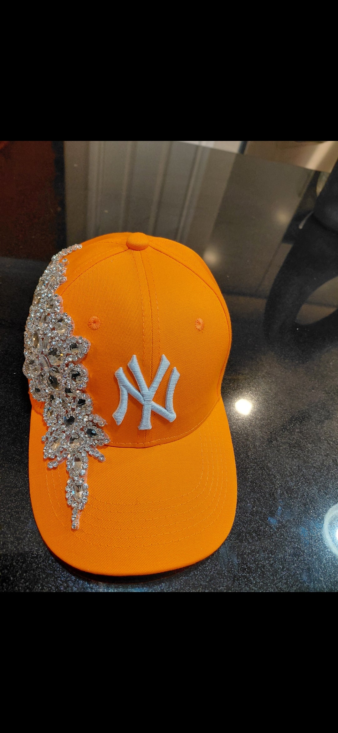 Side Bling Crystal NY Baseball Cap
