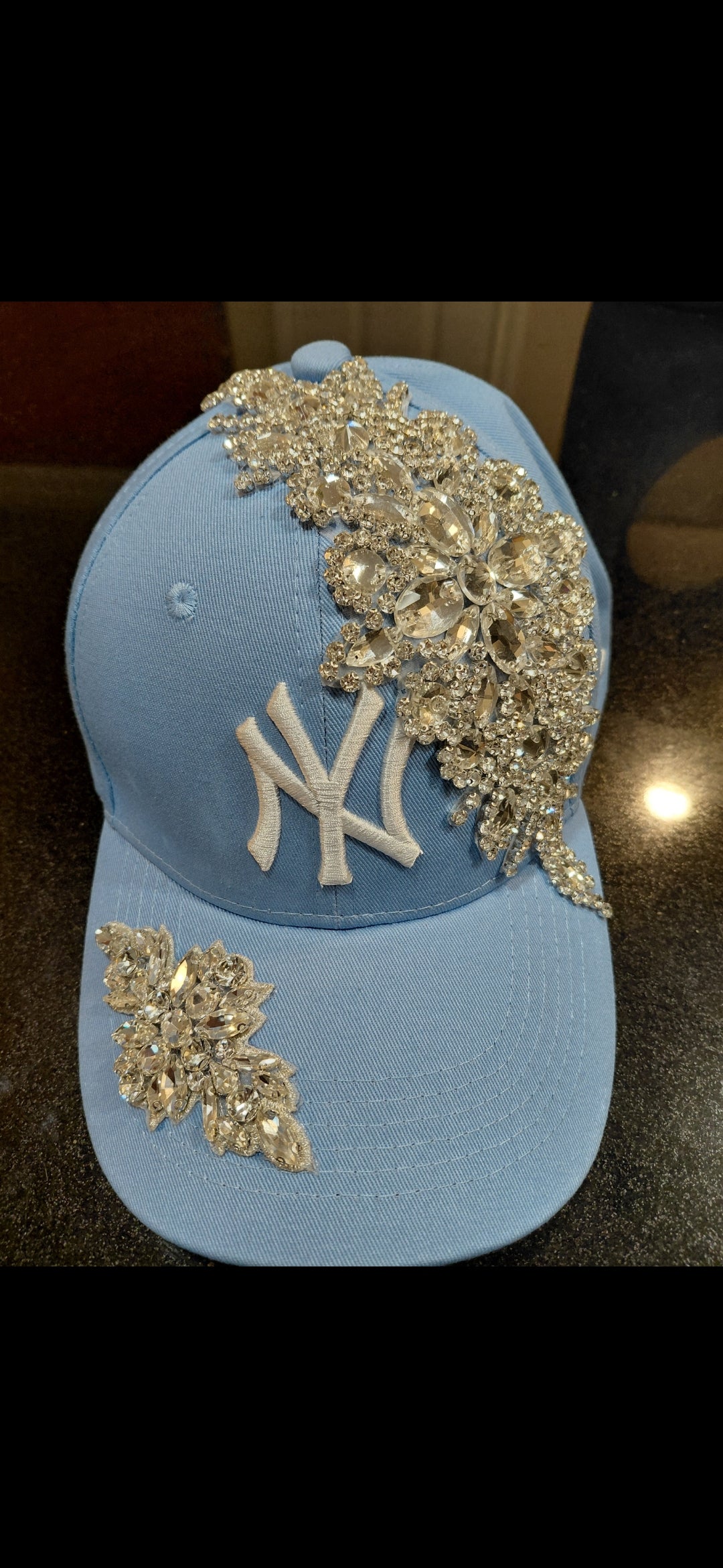 Double Bling Crystal NY Baseball Cap