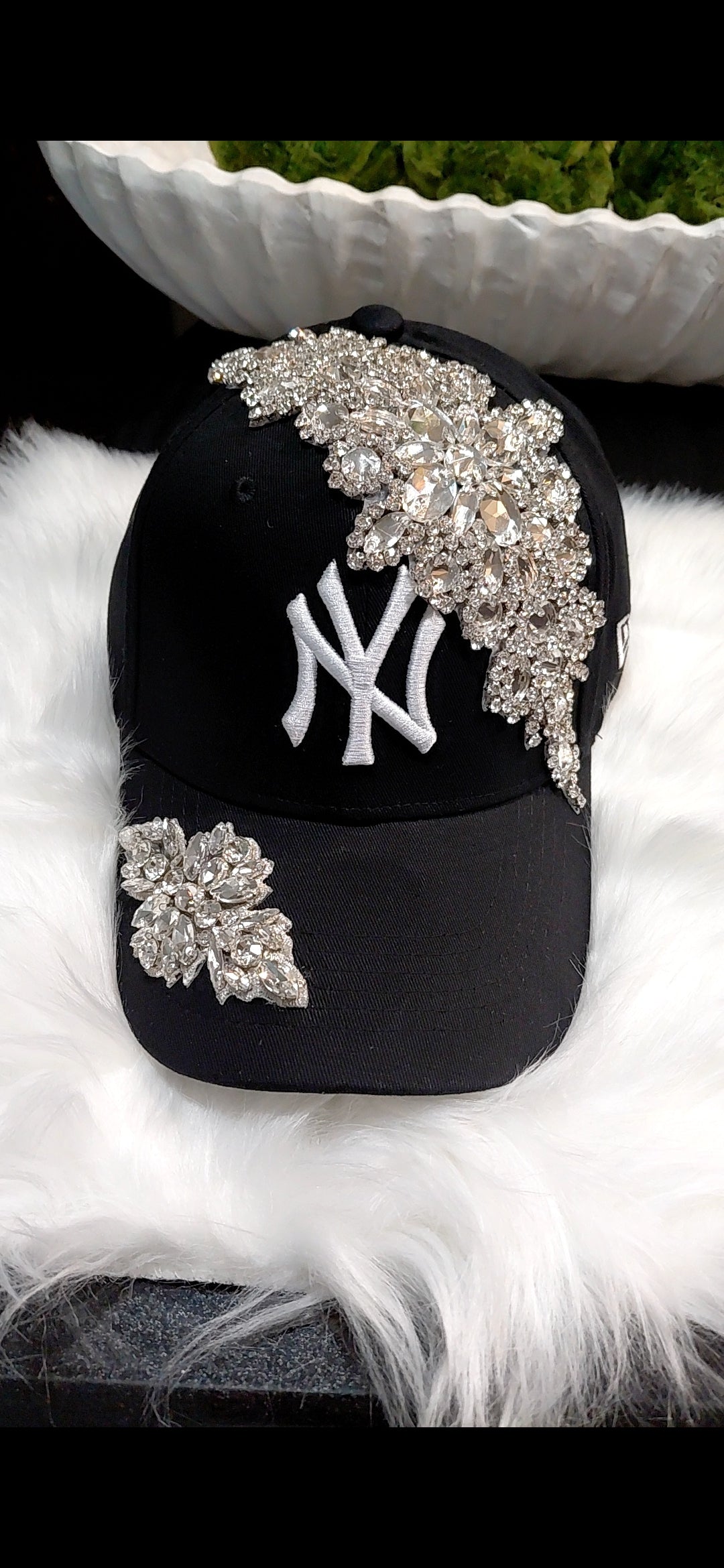 Double Bling Crystal NY Baseball Cap