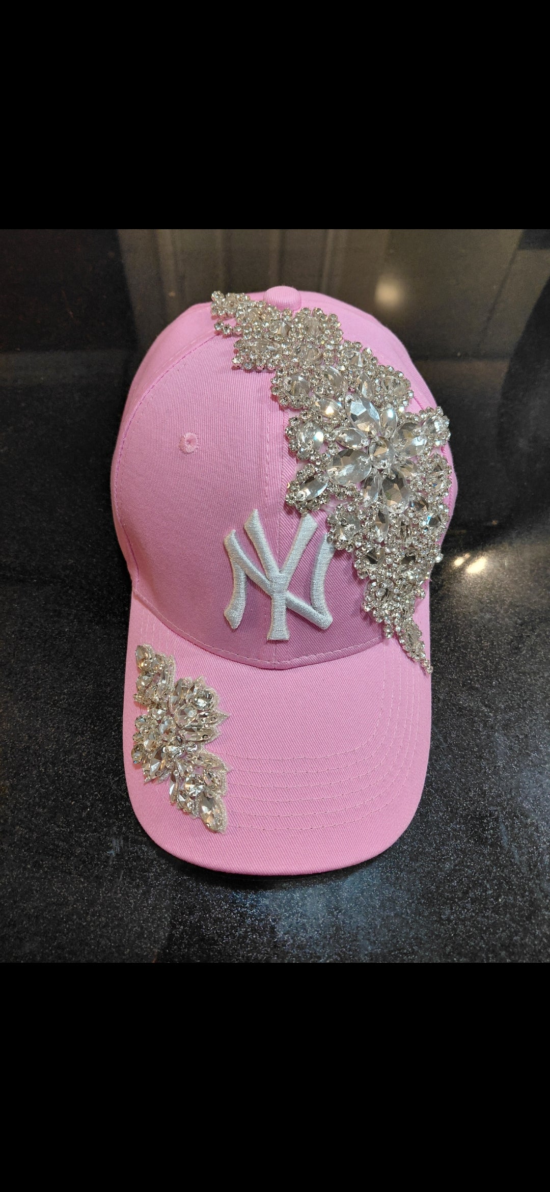 Double Bling Crystal NY Baseball Cap