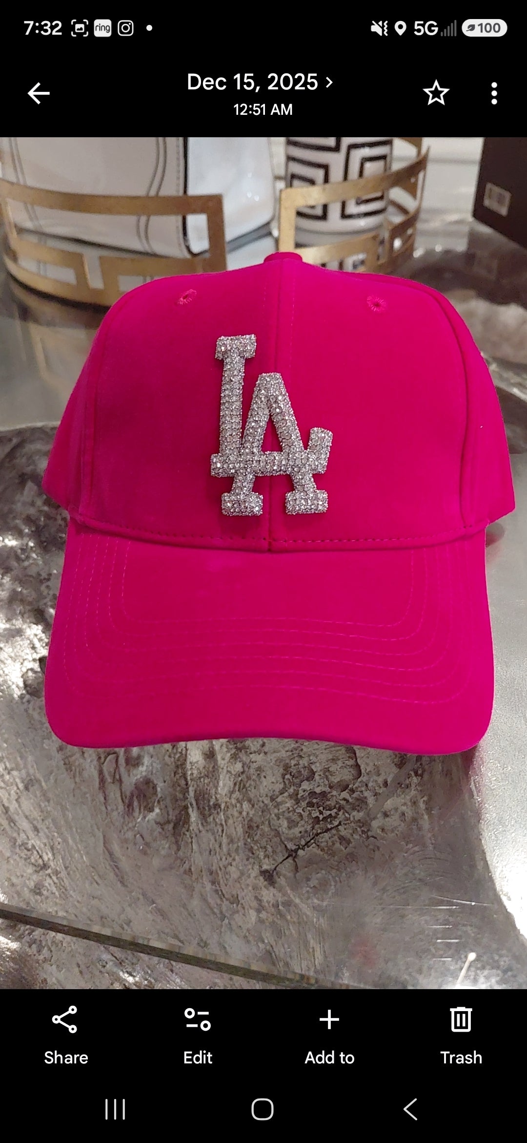 Velvet LA Bling Baseball Hat