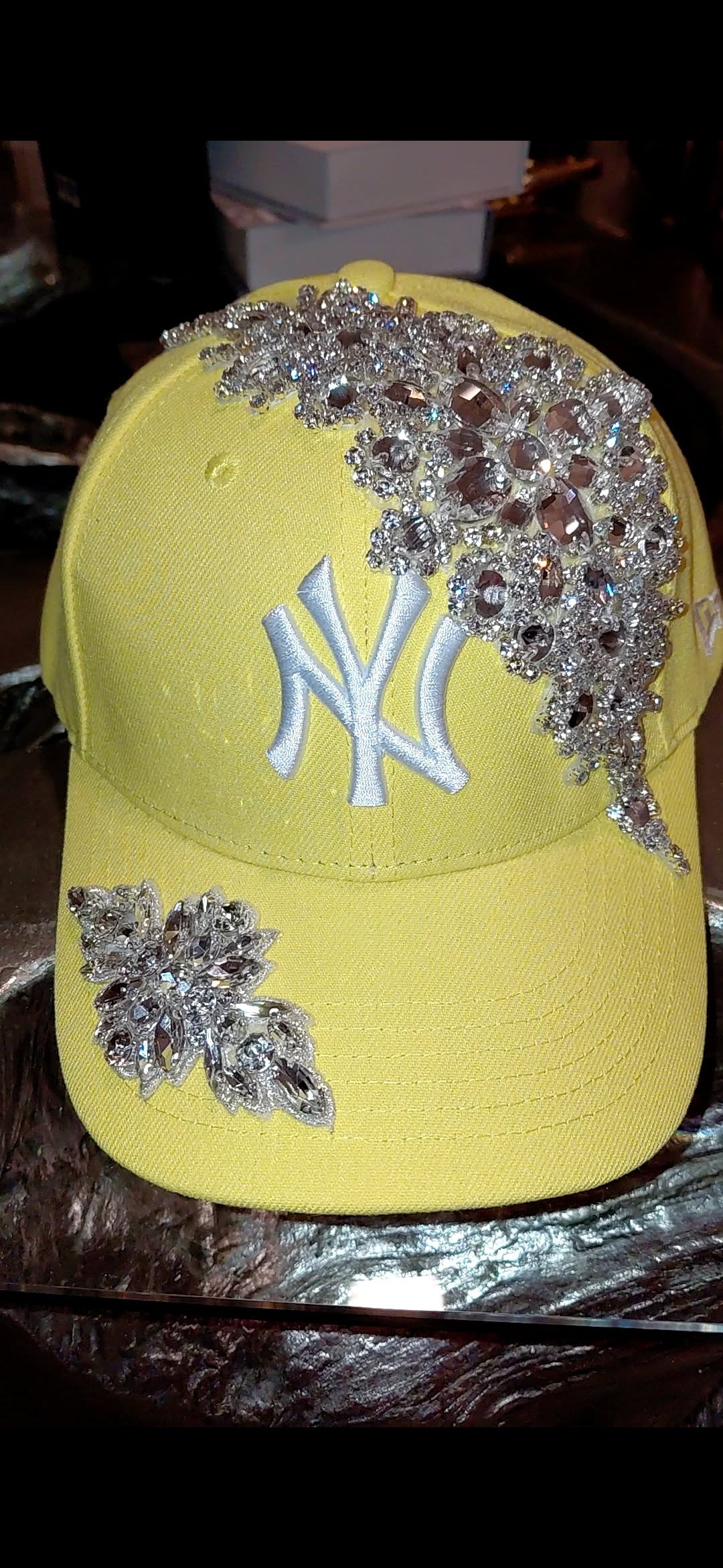 Double Bling Crystal NY Baseball Cap