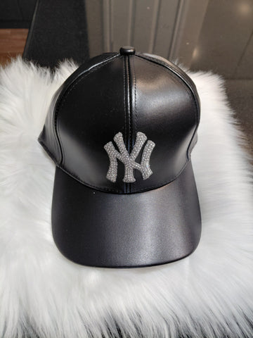 Leather LA and NY Baseball hat